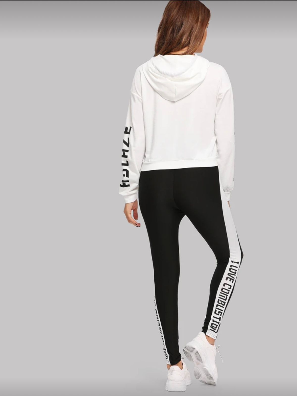 Mulvari Women’s Letter Graphic Hoodie & Leggings Set