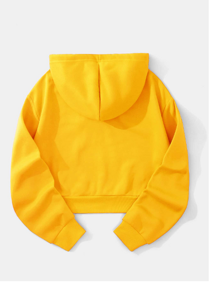 INAWLY Figure & Floral Print Drop Shoulder Drawstring Thermal Lined Hoodie