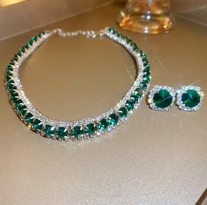 Rhinestone Decor Jewelry Set elegance for women daily use