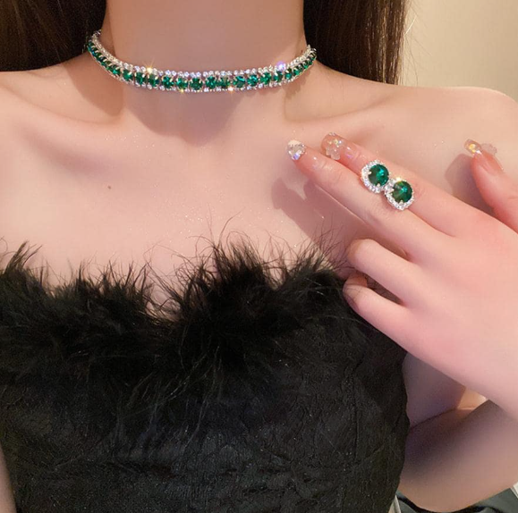 Rhinestone Decor Jewelry Set elegance for women daily use